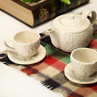 蕾丝浮雕花纹茶具